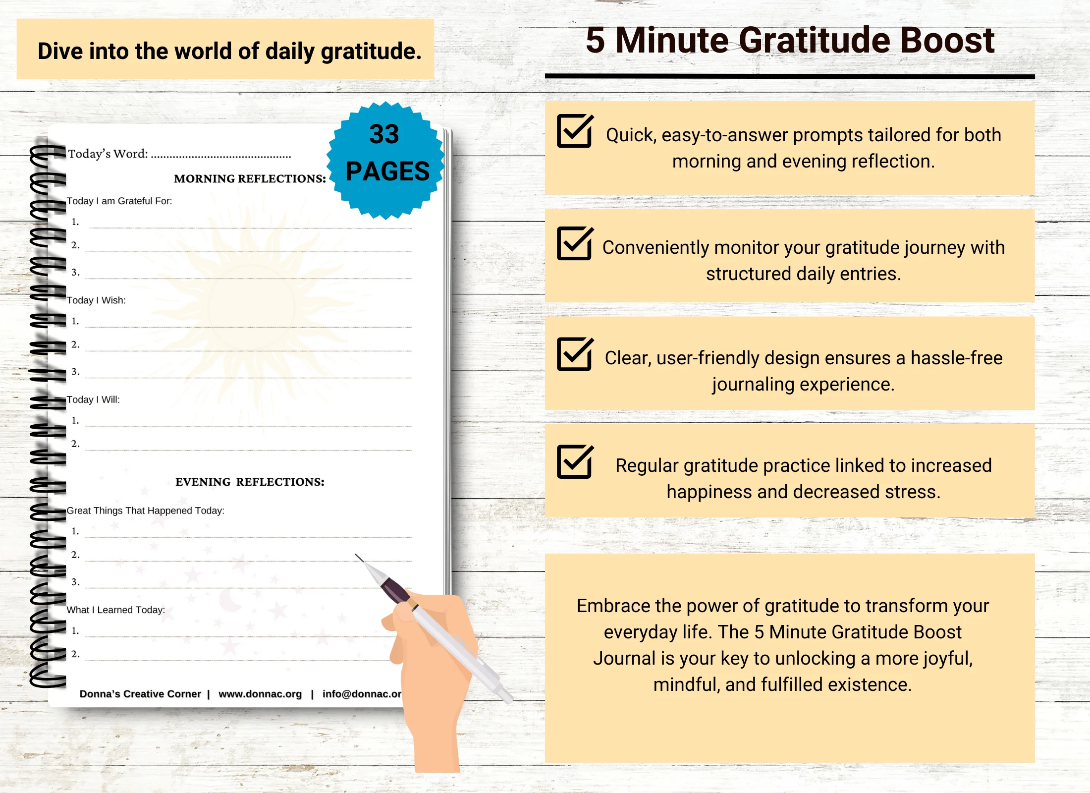 5 Minute Gratitude Boost Journal - Image 3